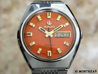 Rado Conway Swiss Made Vintage Automatic Mens 37mm Rare 1970 Watch Je124