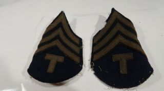 Wwii Us Army Sergeant Technical Stripes On All Felt Matching Set