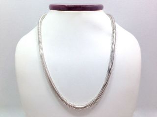 Vintage Milor Italy Snake Link 5mm Thick Chain Necklace 19 In Sterling Silver.
