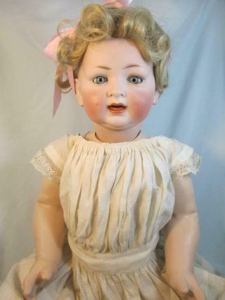 Antique German Bisque Doll Large Baby 25 " Hertel Schwab 152