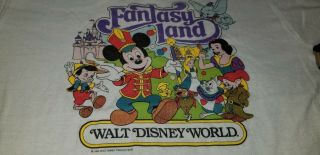 Nos Vintage 1983 Disney Epcot Fantasy Land Mickey Mouse 80s Cartoon T Shirt