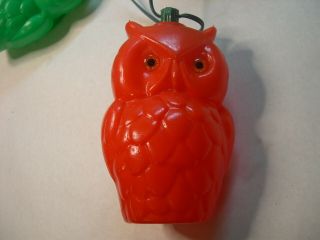 Vintage Retro NOMA Owl Party Lites String 7 Camping Rv Patio Blow Mold Lights 7