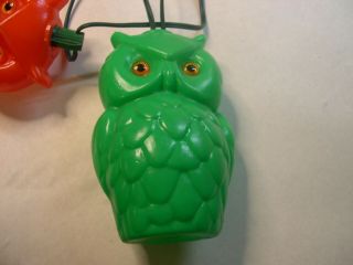 Vintage Retro NOMA Owl Party Lites String 7 Camping Rv Patio Blow Mold Lights 8