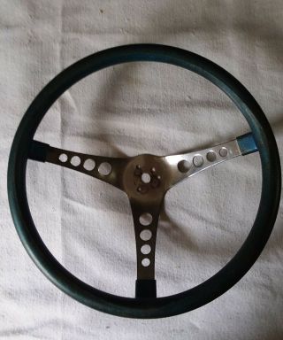 Vintage Superior 500 Steering Wheel - Blue Metal Flake - 15 Inch - Gasser