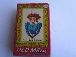 Vintage Whitman Old Maid Card Game Rule Card 4109