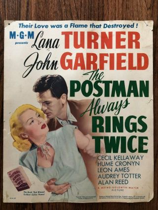 Rare Vintage Postman Always Rings Twice 1946 Movie Poster Window Card