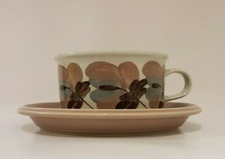 Vintage Koralli Cup & Saucer Uosikkinen Arabia Finland Procope 1960 Stoneware