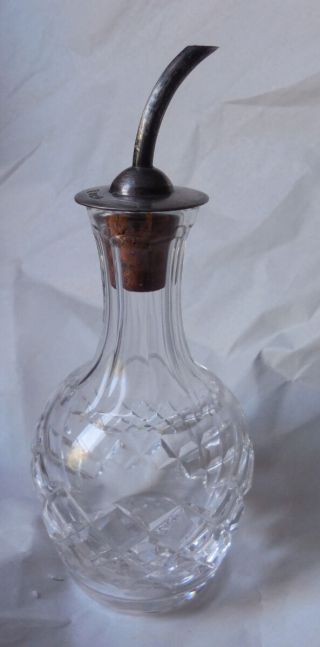 Vintage Stuart Crystal Sterling Silver Cruet Salad Dressing Bitters Bottle