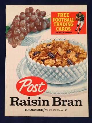 1962 Post Cereal Box Front Bobby Walston Philadelphia Eagles Rare