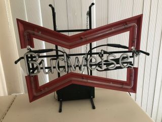 Large Vintage 1991 Budweiser Beer Bow Tie Neon Light Lighted Sign Bowtie 7