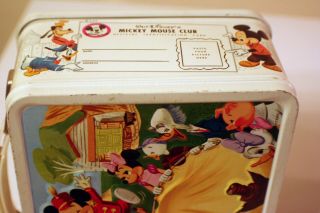 Vintage Walt Disney ' s 1963 Mickey Mouse Club Lunchbox with Thermos by Aladdin 6