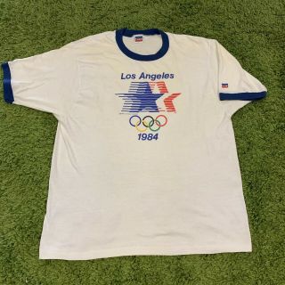 Vintage 1984 Los Angeles Olympics Ringer T - Shirt Xl