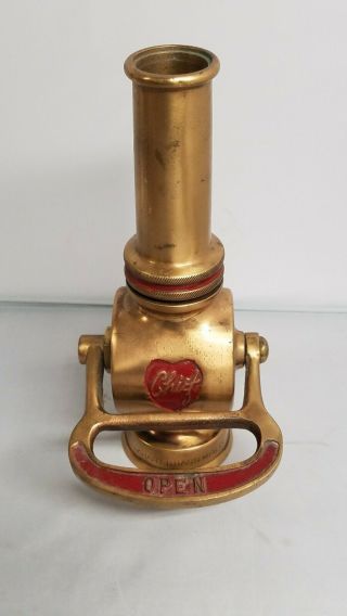 Vintage ELKHART Brass Mfg Co.  Chief Brass Fire Nozzle Indiana,  Brass Sprayer 2