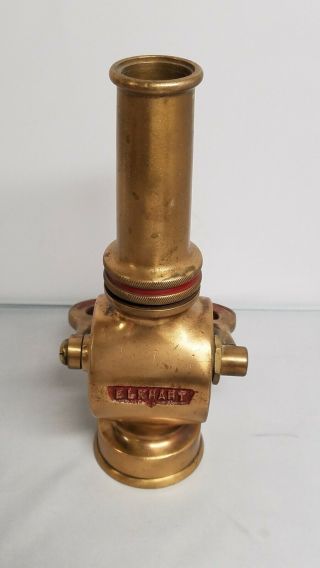 Vintage ELKHART Brass Mfg Co.  Chief Brass Fire Nozzle Indiana,  Brass Sprayer 4