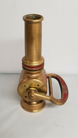 Vintage ELKHART Brass Mfg Co.  Chief Brass Fire Nozzle Indiana,  Brass Sprayer 5