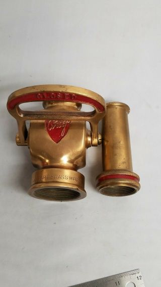 Vintage ELKHART Brass Mfg Co.  Chief Brass Fire Nozzle Indiana,  Brass Sprayer 7