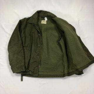 Vintage Military Usn Us Navy Cold Weather A - 2 Permeable Deck Jacket Army Green