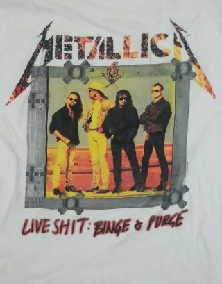 Vintage Metallica Live Shit: Binge & Purge T - Shirt X - Large circa 1995 2