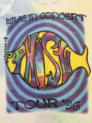 Vtg 1996 Phish Live In Concert Tour Shirt Sz L Tie Dye Rare Rock Band Rare