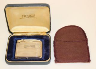 Vintage Ronson Adonis Sterling Lighter In Case