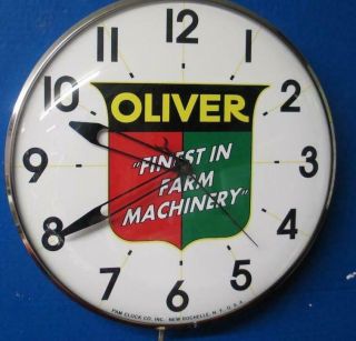 Vintage Pam Lighted Advertising Oliver Finest In Farm Machinery Clock