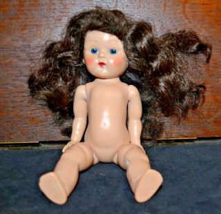 VINTAGE Vogue Ginny Doll with Black Hair Blue Eyes Braids 8 