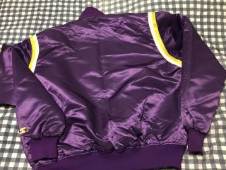 VTG Starter NBA LA Los Angeles Lakers Nylon Satin Bomber Jacket Purple XL 3