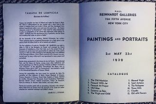 Rare Vintage 1939 Art Deco Tamara De Lempicka Exhibition Presentation Brochure 2