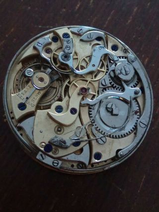 Antique Swiss Complicated Chronometer Repeating Pocket Watch Movement 44mm