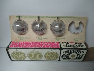 3 Vintage Merry Glow Spinning Christmas Ornaments