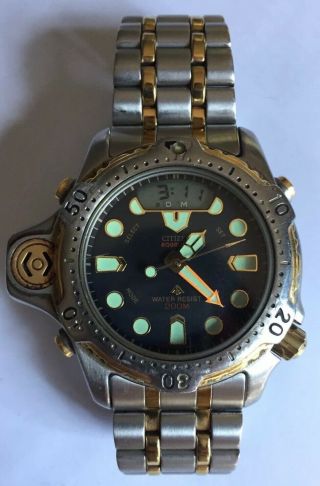 Vintage Citizen Promaster Aqualand Divers 200m Quartz C023 Ana - Digi Parts/repair