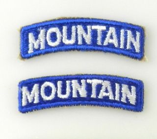 2 Us Army Mountain Tab Patch Military Badge T70h2