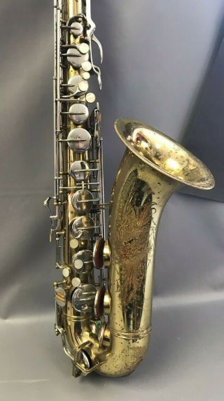 Vintage Buescher Aristocrat Tenor Saxophone Model 157 with Case 10
