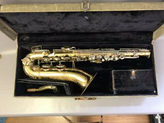 Vintage Buescher Aristocrat Tenor Saxophone Model 157 with Case 4