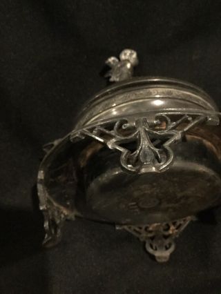 Antique Jewelry Box Casket Meridian Silver Plate Co Cherub C4 7