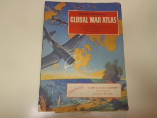 Rand Mcnally Global War Atlas Wwii 1943 Maps Army Navy Insignia