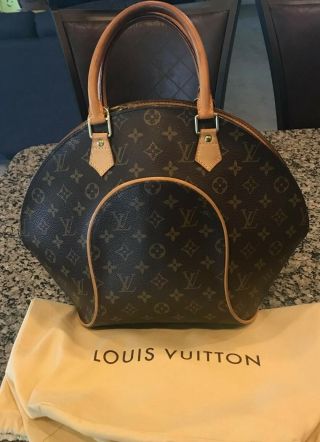 Auth Louis Vuitton Ellipse Mm Hand Tote Bag Monogram Canvas M51126 Vintage