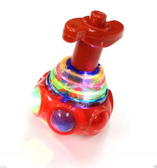 Multi - Color Spinning Red Tops Toy Spinner Gyro Light & Music Kids Children Toy