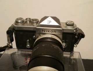 Vintage Nikon F Camera.  Vivitar Tele Zoom Lens. 2