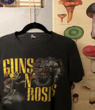 Vintage Guns N Roses 1987 Appetite For Destruction Banned Tour T - Shirt