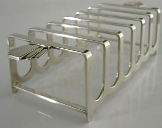 Quality Solid Sterling Silver Six Slice Toast Rack 1958 Art Deco