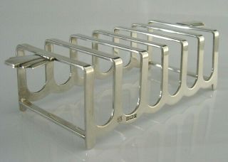 QUALITY SOLID STERLING SILVER SIX SLICE TOAST RACK 1958 ART DECO 2