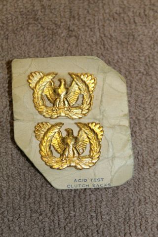 Ww2 U.  S.  Army Warrent Officers Insignia Set On Issue Card