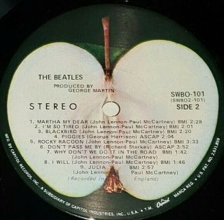 BEATLES EX/NM 1968 WHITE ALBUM LOW LOW 0215623 WITH ALL 7 RARE ERRORS SWBO - 101 9