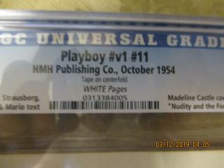 Playboy October 1954 :: Fine,  ==above average (CGC 6.  5) - Universal 4