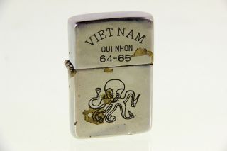 Vintage Lighter Zippo 1964 1965 64 65 Vietnam Qui Nhon Octopus Anchor Navy Usn