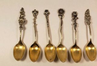 Reed Barton Harlequin Sterling Silver Demitasse Spoons Set Of 6.  Includes A.