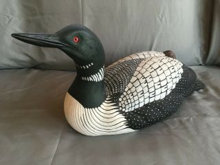 Loon Hen With Chick Decoy By Sam Nottleman 362 Of 2,  900