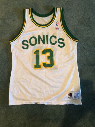 Mens Nwot Vintage Champion Seattle Sonics Gill Nba Basketball Jersey Size 44