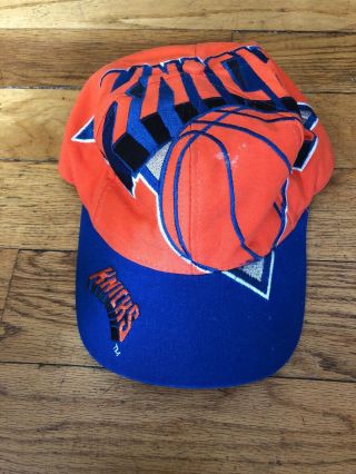 Vintage York Knicks The Game Big Logo Snapback Hat 90s Nba